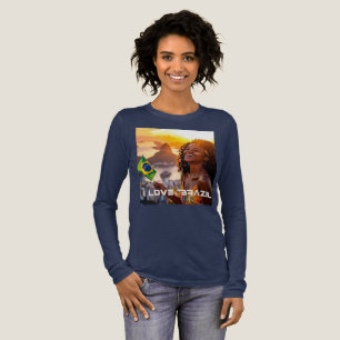 T-SHIRT EN TRI-MATIÈRE BRÉSIL - J'AIME LE BRÉSIL