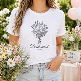 T-shirt En Tri-matière Bridesmaid Bridal Party Wildflower Name