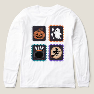 T-shirt En Tri-matière Broderie de timbre d'Halloween - Citrouille, Fantô