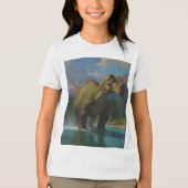 T-shirt En Tri-matière Brontosaurus à la canne et plaisir fluvial (Recto)