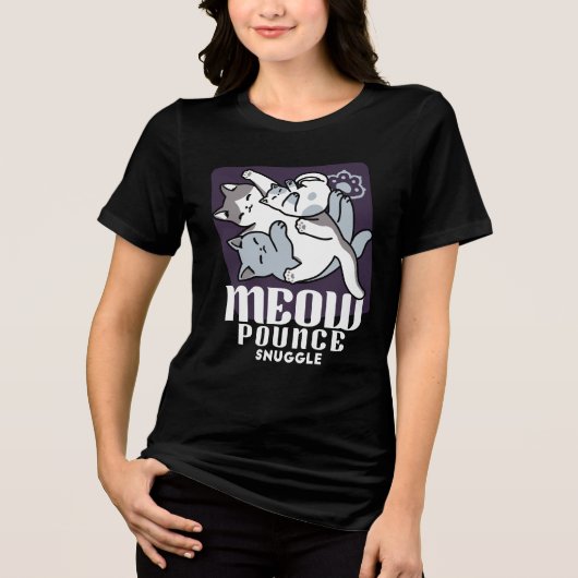 T-shirt En Tri-matière Brosse à lait - Chats à couchage mignon (Recto)