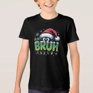 T-shirt En Tri-matière Bruh Christmas Funny meme Santa Hat Garçons Enfant