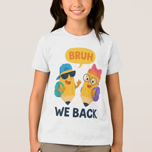 T-shirt En Tri-matière BRUH Funny Back to School Pencil Kids (Recto)