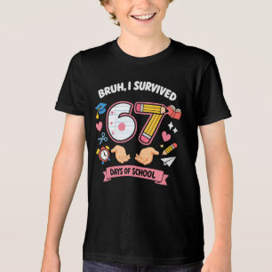 T-shirt En Tri-matière Bruh j'ai survécu 67 jours d'école