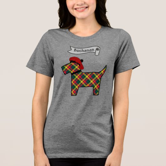 T-shirt En Tri-matière Buchanan Tartan Scottie Dog Personalized (Recto)