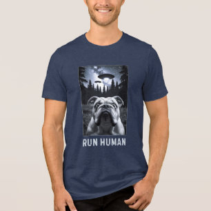 T-shirt En Tri-matière Bulldog Selfie OVNI Amusant et cadeau original