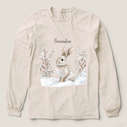 T-shirt En Tri-matière Bunny Rabbit in Snow Christmas (Motif devant)