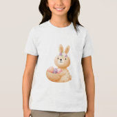 T-shirt En Tri-matière Bunny with Easter Egg Basket (Recto)