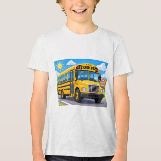 T-shirt En Tri-matière Bus scolaire joyeux à l'école tous les jours