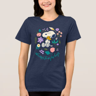 T-shirt En Tri-matière cacahuètes en fleur   Snoopy & Woodstock Flower Hu