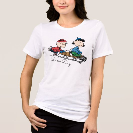T-shirt En Tri-matière cacahuètes | Linus & Lucy Sled Riding (Recto)