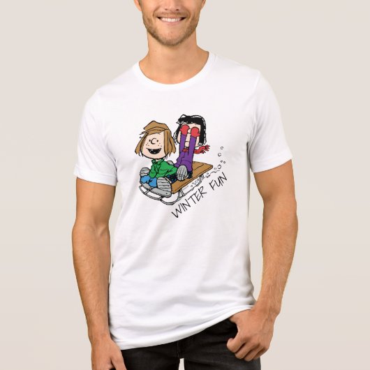 T-shirt En Tri-matière cacahuètes | Pepperment Patty & Marcie Sled Riding (Recto)
