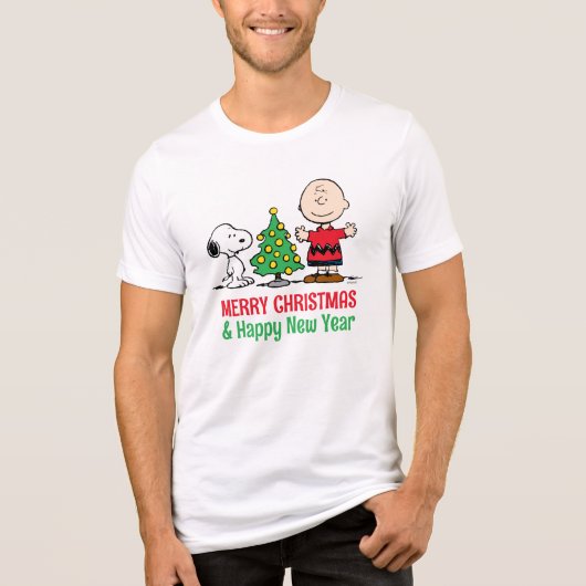 T-shirt En Tri-matière cacahuètes | Snoopy & Charlie Arbre de Noël Brown (Recto)