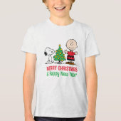 T-shirt En Tri-matière cacahuètes | Snoopy & Charlie Arbre de Noël Brown (Recto)