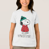 T-shirt En Tri-matière cacahuètes | Snoopy Chat d'hiver et Casquette (Recto)