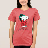 T-shirt En Tri-matière cacahuètes | Snoopy Chat d'hiver et Casquette (Recto)