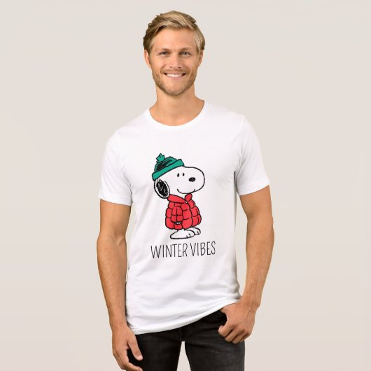 T-shirt En Tri-matière cacahuètes | Snoopy Chat d'hiver et Casquette (Recto plein)