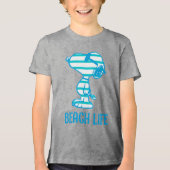 T-shirt En Tri-matière cacahuètes | Snoopy Cyan Stripes Lunettes de solei (Recto)