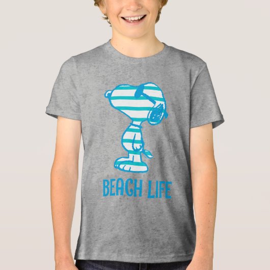 T-shirt En Tri-matière cacahuètes | Snoopy Cyan Stripes Lunettes de solei (Recto)