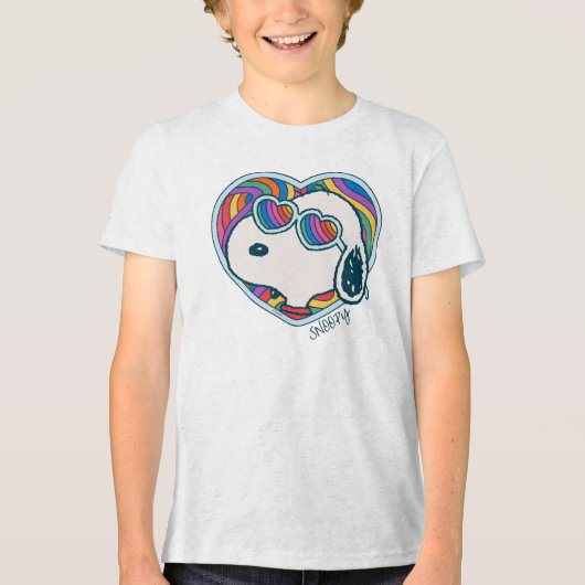 T-shirt En Tri-matière cacahuètes | Snoopy Heart Rainbow (Recto)