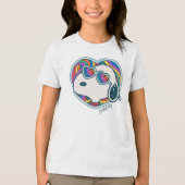 T-shirt En Tri-matière cacahuètes | Snoopy Heart Rainbow (Recto)