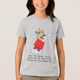 T-shirt En Tri-matière cacahuètes   Snoopy le baron rouge à Noël