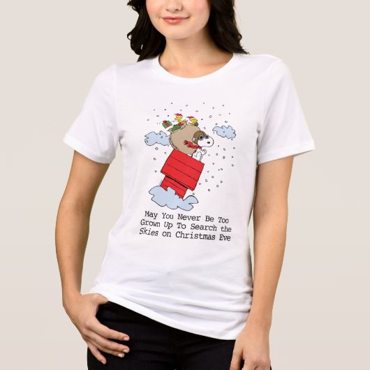 T-shirt En Tri-matière cacahuètes | Snoopy le baron rouge à Noël (Recto)