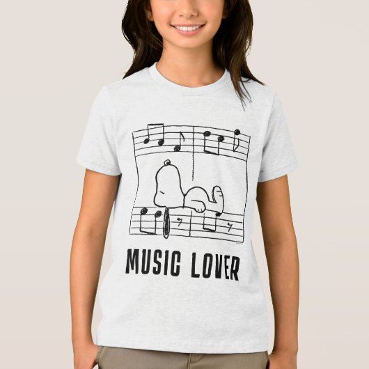 T-shirt En Tri-matière cacahuètes | Snoopy Musical Notes (Recto)