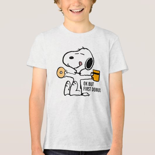 T-shirt En Tri-matière cacahuètes | Snoopy OK mais premier café (Recto)
