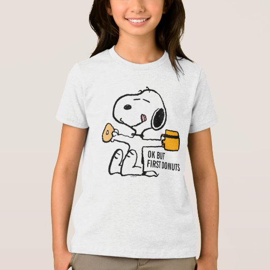 T-shirt En Tri-matière cacahuètes | Snoopy OK mais premier café (Recto)