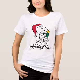 T-shirt En Tri-matière cacahuètes   Snoopy Père Noël & Woodstock Cadeau