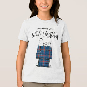 T-shirt En Tri-matière cacahuètes Snoopy Plaid Flannel Holiday Dog Hous