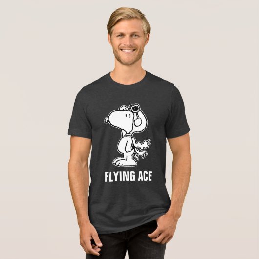 T-shirt En Tri-matière cacahuètes | Snoopy the Flying Ace BW (Recto plein)