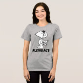 T-shirt En Tri-matière cacahuètes | Snoopy the Flying Ace BW (Recto plein)