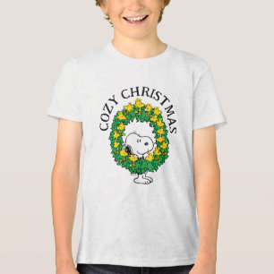 T-shirt En Tri-matière cacahuètes   Snoopy & Woodstock Chemise de Noël