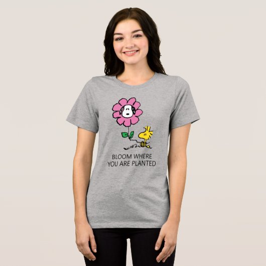 T-shirt En Tri-matière cacahuètes | Snoopy & Woodstock Flower (Recto plein)