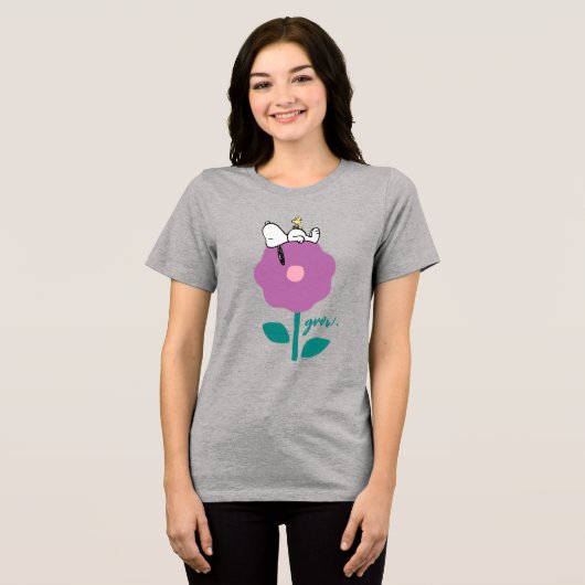 T-shirt En Tri-matière cacahuètes | Snoopy & Woodstock Flower Whististle (Recto plein)