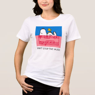 T-shirt En Tri-matière cacahuètes   Snoopy & Woodstock Musique & Pois