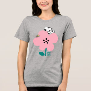 T-shirt En Tri-matière cacahuètes   Snoopy & Woodstock Nap sur Fleur rose