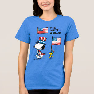 T-shirt En Tri-matière cacahuètes   Snoopy & Woodstock Oncle Sams