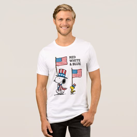 T-shirt En Tri-matière cacahuètes | Snoopy & Woodstock Oncle Sams (Recto plein)