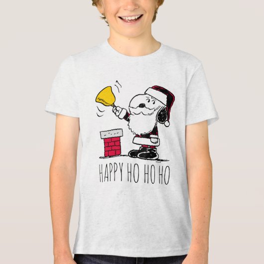 T-shirt En Tri-matière cacahuètes | Snoopy & Woodstock Père Noël Bell Rin (Recto)