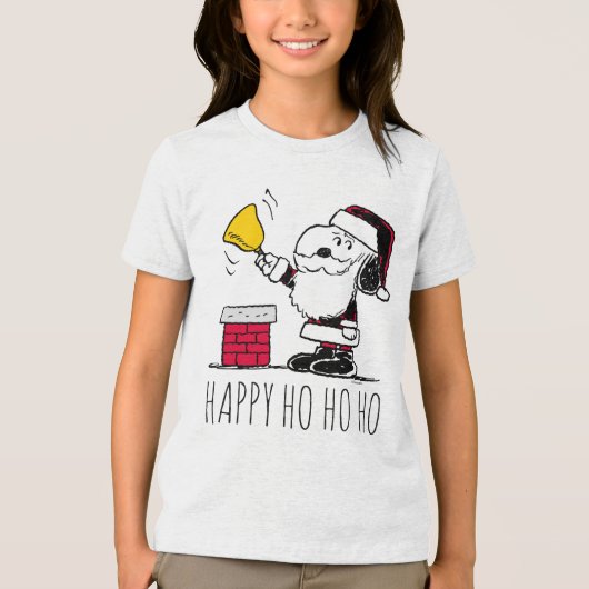 T-shirt En Tri-matière cacahuètes | Snoopy & Woodstock Père Noël Bell Rin (Recto)