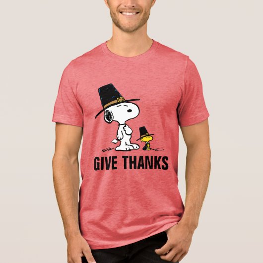 T-shirt En Tri-matière cacahuètes | Snoopy & Woodstock Pilgrim (Recto)