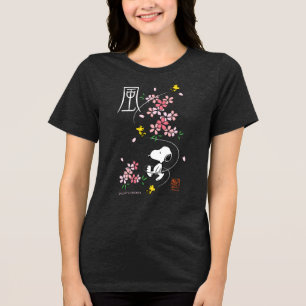 T-shirt En Tri-matière cacahuètes   Snoopy & Woodstock Rose Spring Blosso