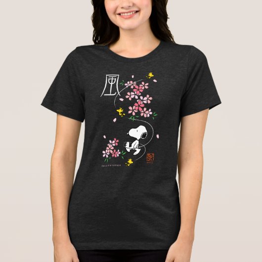 T-shirt En Tri-matière cacahuètes | Snoopy & Woodstock Rose Spring Blosso (Recto)