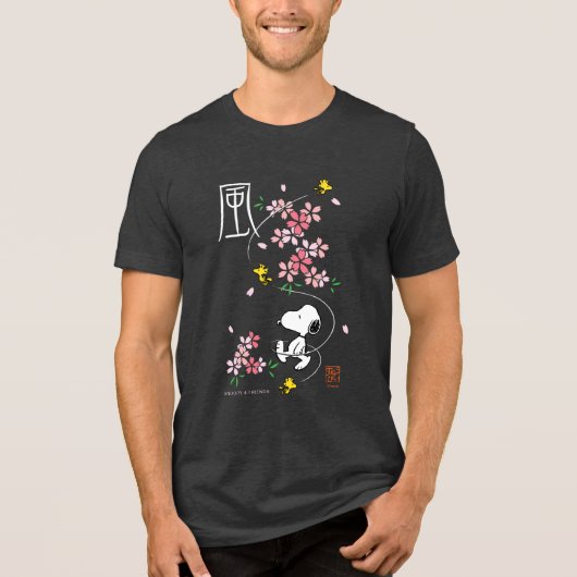 T-shirt En Tri-matière cacahuètes | Snoopy & Woodstock Rose Spring Blosso (Recto)