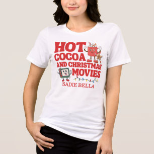 T-shirt En Tri-matière Cacao Chaud Rétro et Films de Noël