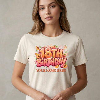 T-shirt En Tri-matière Cadeau de fête d'anniversaire 18 personnalisé avec