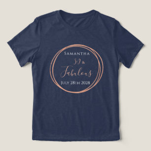 T-shirt En Tri-matière Cadeau de fête pour 50 ans Navy Rose Gold